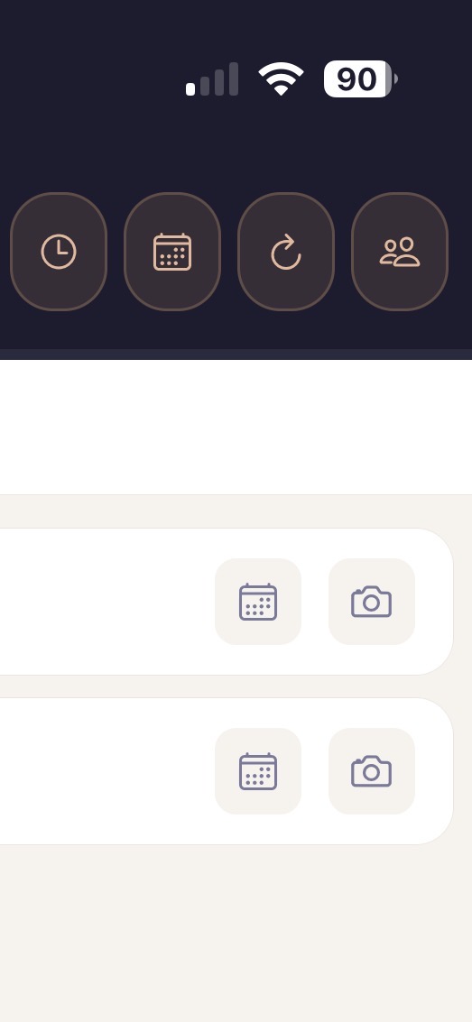 List header buttons